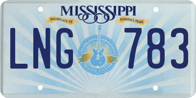 MS license plate LNG783
