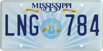 MS license plate LNG784