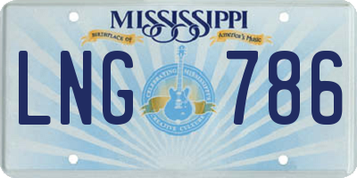 MS license plate LNG786