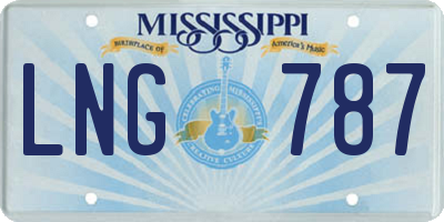 MS license plate LNG787