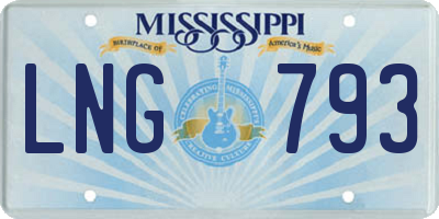 MS license plate LNG793
