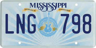 MS license plate LNG798
