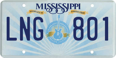 MS license plate LNG801