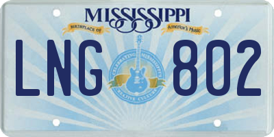 MS license plate LNG802