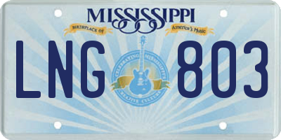 MS license plate LNG803