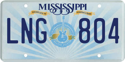 MS license plate LNG804