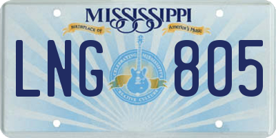 MS license plate LNG805