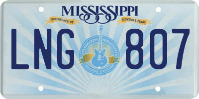 MS license plate LNG807