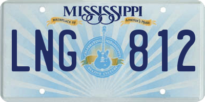MS license plate LNG812