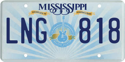 MS license plate LNG818