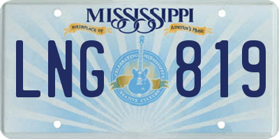 MS license plate LNG819