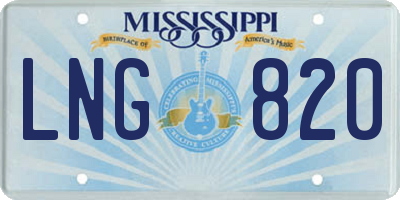 MS license plate LNG820