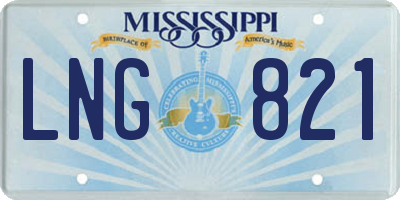 MS license plate LNG821