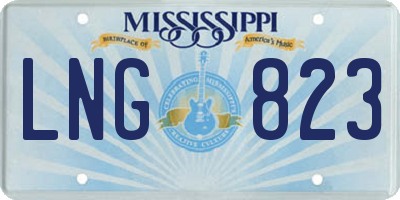 MS license plate LNG823