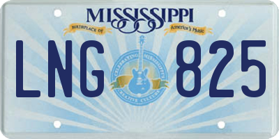 MS license plate LNG825