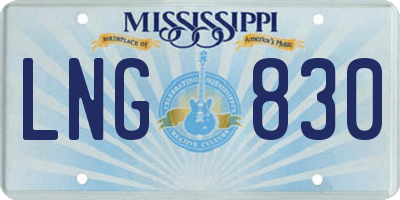 MS license plate LNG830