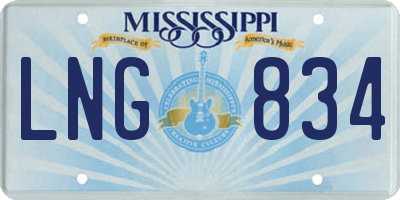 MS license plate LNG834