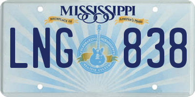 MS license plate LNG838