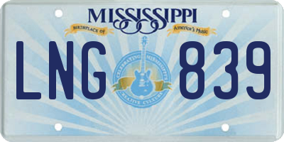 MS license plate LNG839