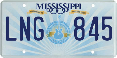 MS license plate LNG845