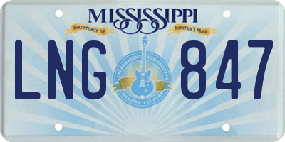 MS license plate LNG847