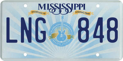 MS license plate LNG848