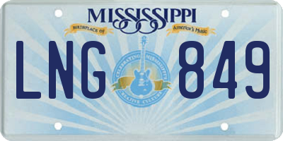 MS license plate LNG849