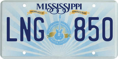 MS license plate LNG850