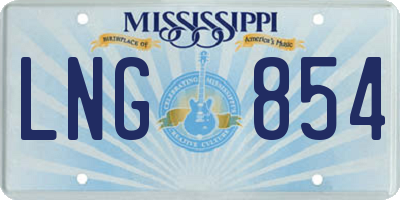 MS license plate LNG854