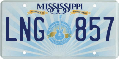 MS license plate LNG857