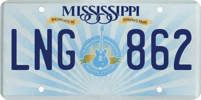 MS license plate LNG862