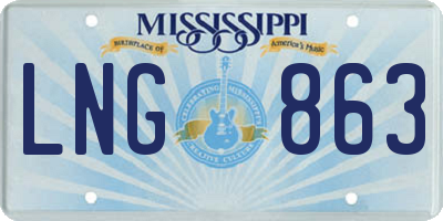 MS license plate LNG863