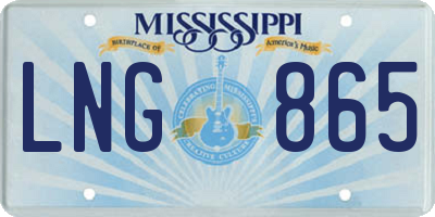 MS license plate LNG865