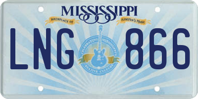 MS license plate LNG866