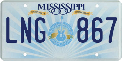 MS license plate LNG867