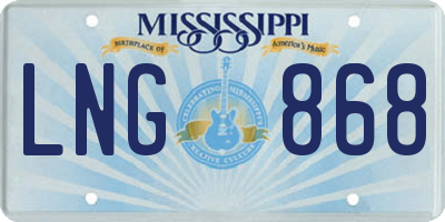 MS license plate LNG868