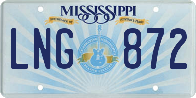 MS license plate LNG872