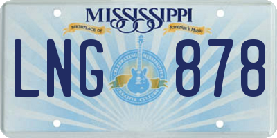 MS license plate LNG878