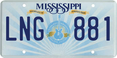 MS license plate LNG881