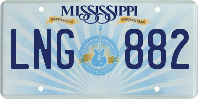 MS license plate LNG882