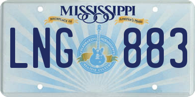MS license plate LNG883