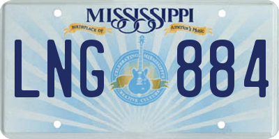 MS license plate LNG884
