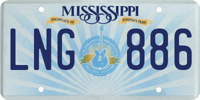 MS license plate LNG886