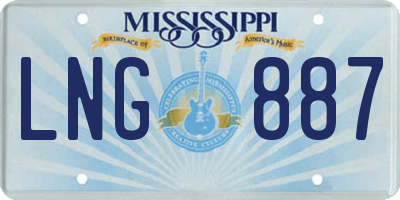 MS license plate LNG887
