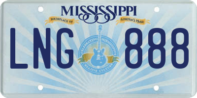MS license plate LNG888