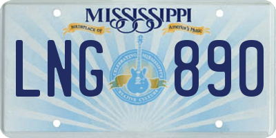 MS license plate LNG890