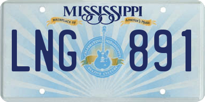 MS license plate LNG891