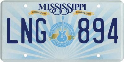 MS license plate LNG894