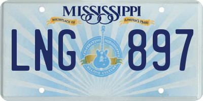 MS license plate LNG897