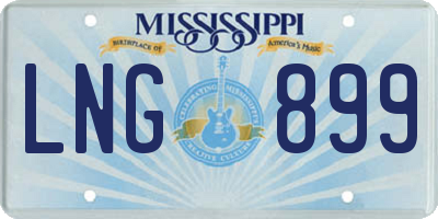 MS license plate LNG899